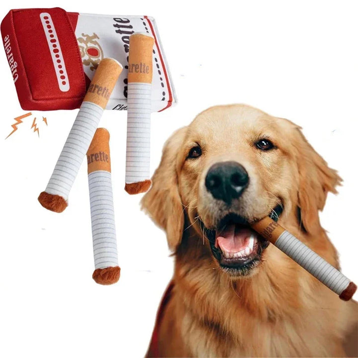 Plush Cigarette Dog Toy