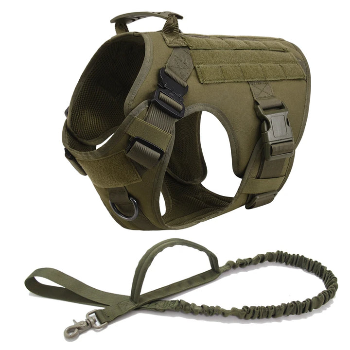 Tactical Military Dog Vest & Leash Set